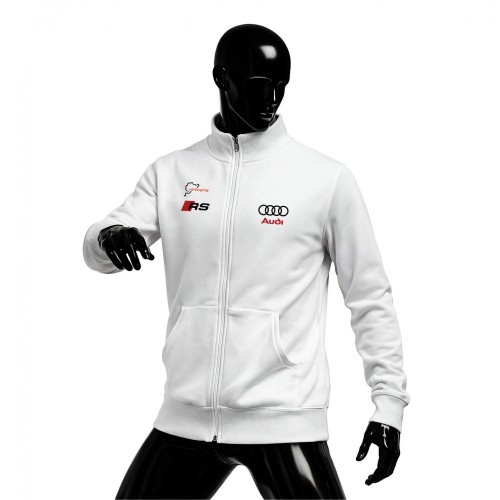AUDI RS White Edition 2023 Fermuarlı Hırka