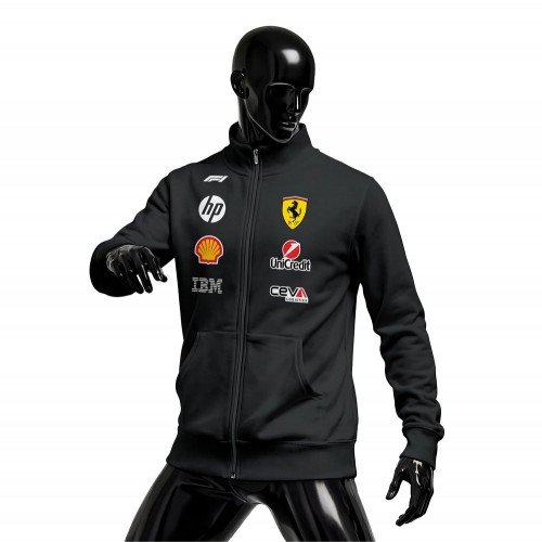 Scuderia Ferrari: SF-26 Black Crew Edition 2026 Fermuarlı Hırka