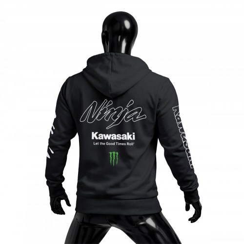 Kawasaki Racing: Ninja - Black 2026 Fermuarlı Hoodie 2
