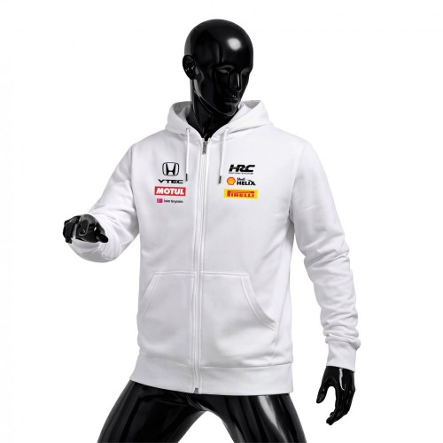 Honda: Team VTEC White Edition Fermuarlı Hoodie