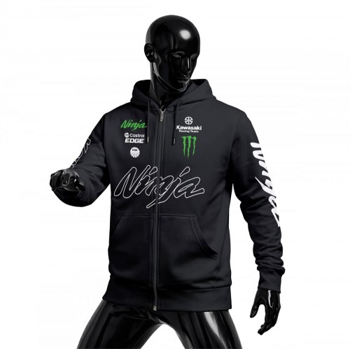 Kawasaki Racing: Ninja - Black 2026 Fermuarlı Hoodie