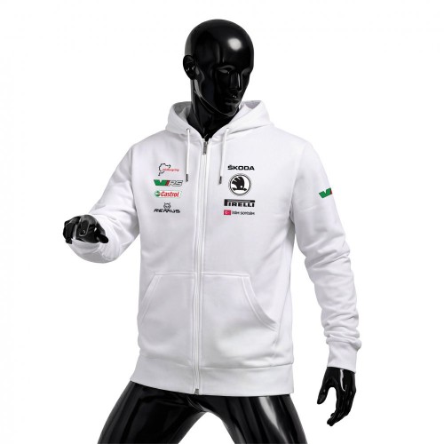 Škoda VRS Heritage White Edition Fermuarlı Hoodie