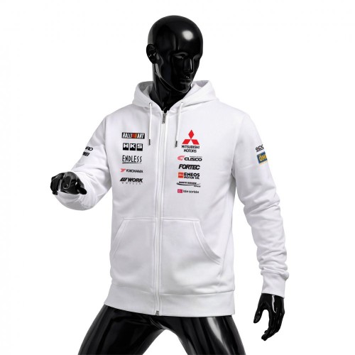 Mitsubishi Ralliart Legacy White Edition Fermuarlı Hoodie