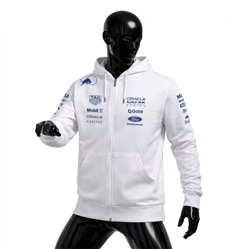 RED BULL RB22 - White Edition Fermuarlı Hoodie