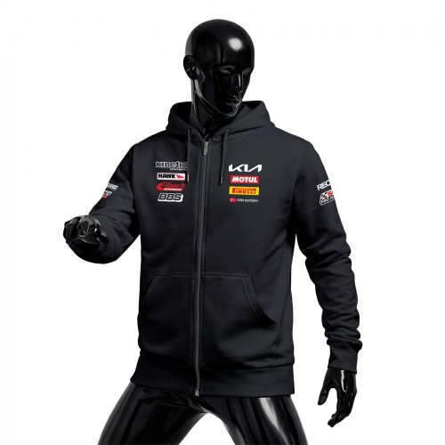 KIA Racing Team Black Edition Fermuarlı Hoodie
