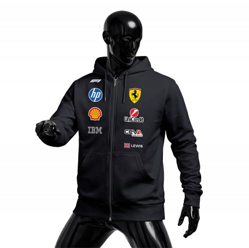 Scuderia Ferrari: SF-26 Black Edition 2026 Fermuarlı Hoodie