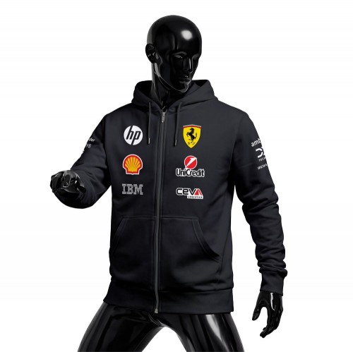 Scuderia Ferrari: SF-26 Merch Edition - Black 2026 Fermuarlı Hoodie