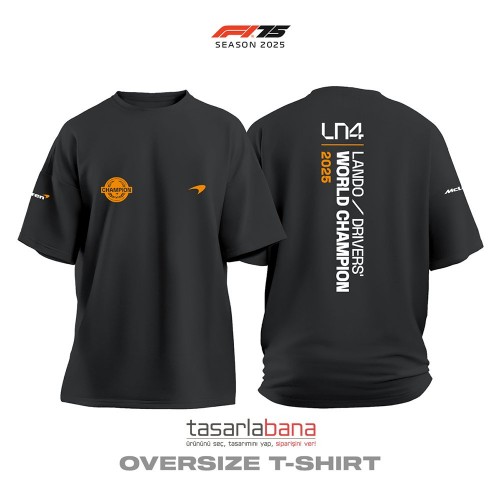 Lando Norris World Champion 2025 - Black Edition Tişört