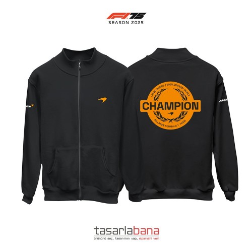Lando Norris World Champion 2025 - Black Edition v2 Fermuarlı Hırka