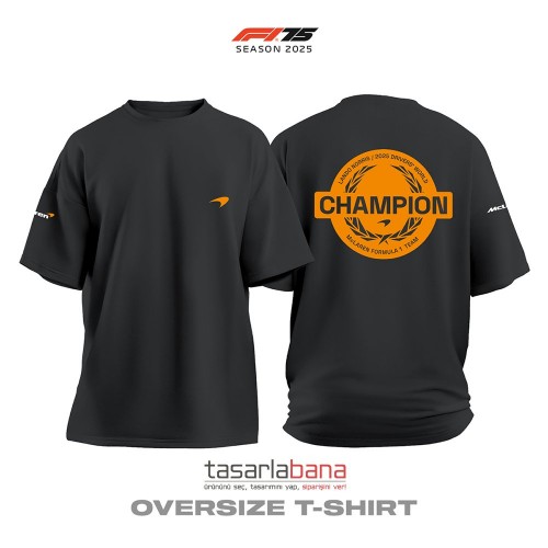 Lando Norris World Champion 2025 - Black Edition v2 Tişört