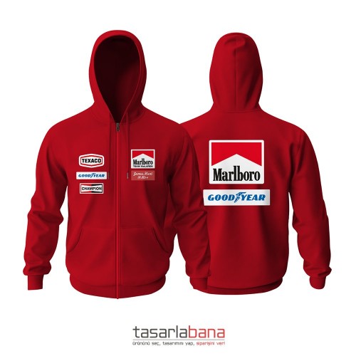 McLaren F1 Team 1976 James Hunt Edition Fermuarlı Hoodie
