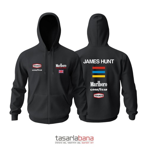 McLaren F1 Team James Hunt Black Edition Fermuarlı Hoodie