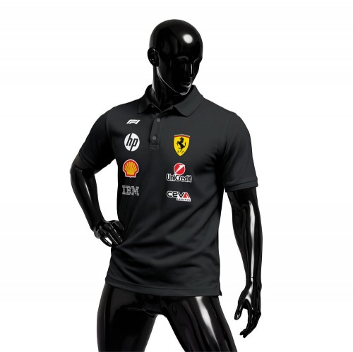 Scuderia Ferrari: SF-26 Black Crew Edition 2026 Polo Yaka