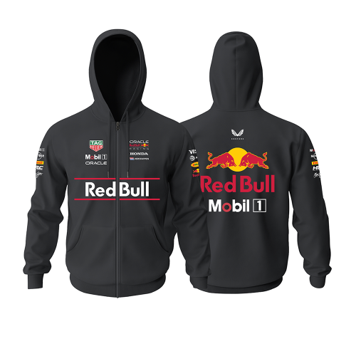 Red Bull Racing RB21 - Black Edition V2 2025 Fermuarlı Hoodie