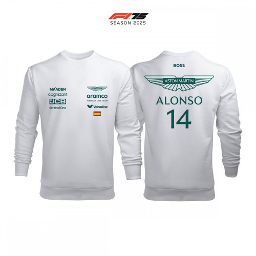 Aston Martin F1 Team: AMR25 White Crew Edition 2025 Sweatshirt