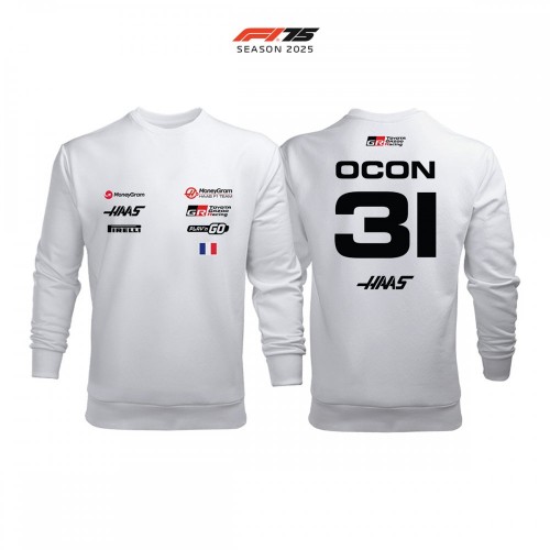 Haas F1 Team: VF-25 White Crew Edition 2025 Sweatshirt