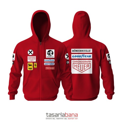 Scuderia Ferrari 1975 Niki Lauda Edition Fermuarlı Hoodie