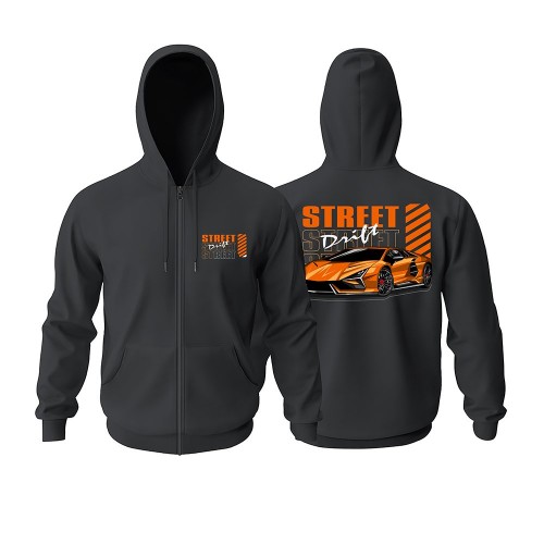 Street Drift Fermuarlı Hoodie