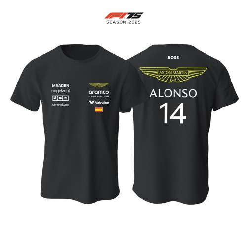 Aston Martin F1 Team: AMR25 Black Crew Edition 2025 Tişört