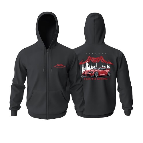 Tokyo Drive Fermuarlı Hoodie