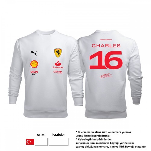 Scuderia Ferrari: White Crew Edition 2023 Sweatshirt